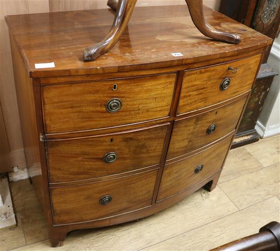 A mahogany bow fronted cabinet, W.92cm